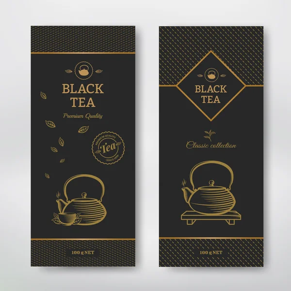 Μαύρο τσάι πακέτο σχεδίασης — Διανυσματικό Αρχείο