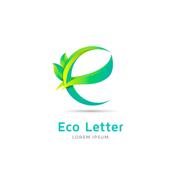 E letter eco logo — Stock Vector