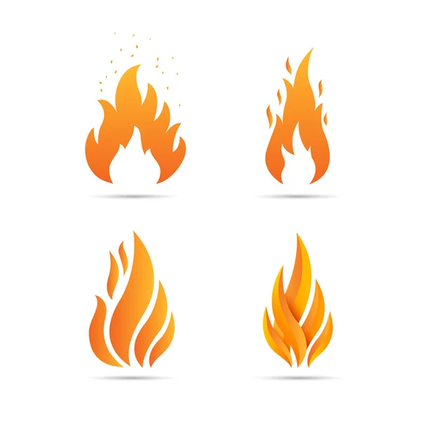 Icona del fuoco impostata — Vettoriale Stock
