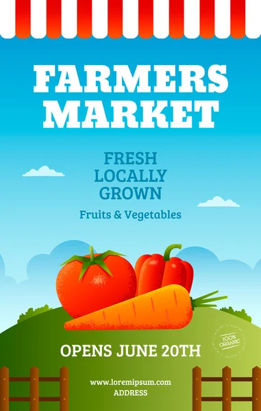 Farmers market poster — Stock Vector