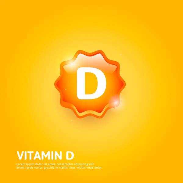 Etiqueta de vitamina D — Vector de stock