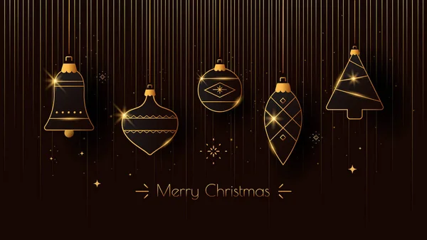 クリスマスの装飾と新年の挨拶カード — ストックベクタ