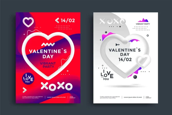 Día de San Valentín diseño de póster — Vector de stock