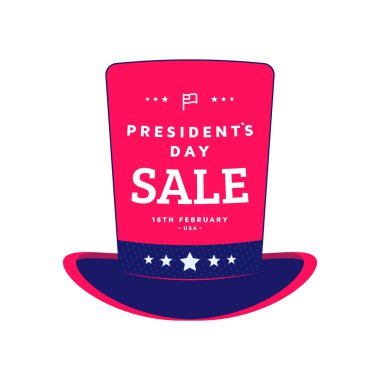 Mutlu Başkanlar günü simgesi ya da etiket tasarımı