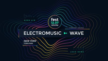 Müzik dalgası poster tasarımı. Elektronik Ses