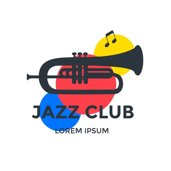 Jazz Club Vektor Emblem oder Logo Design. — Stockvektor