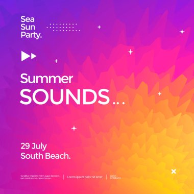 Yaz elektronik müzik festivali poster tasarımına benziyor