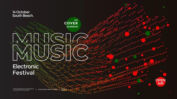 Αφίσα φεστιβάλ ηλεκτρονικής μουσικής με αφηρημένα σωματίδια — Διανυσματικό Αρχείο