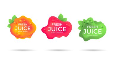 Taze meyve suyu etiketi veya etiket