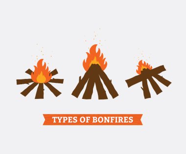 Campfires for camping clipart