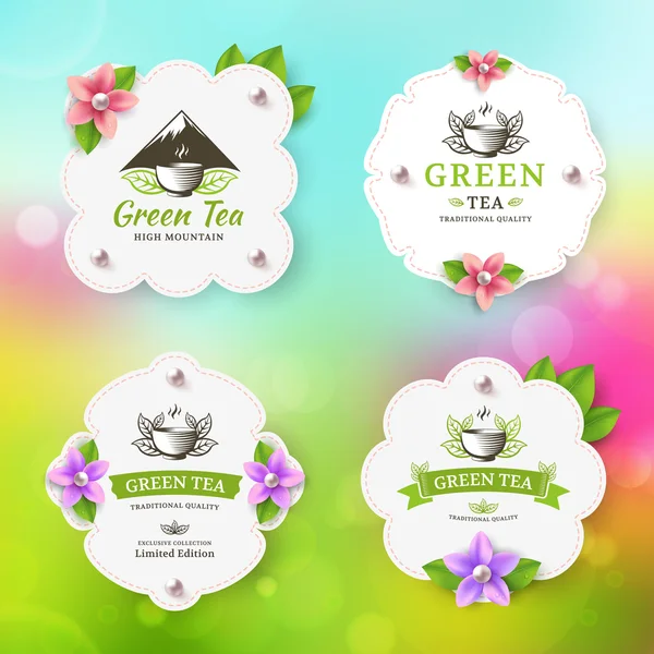 Té verde — Vector de stock