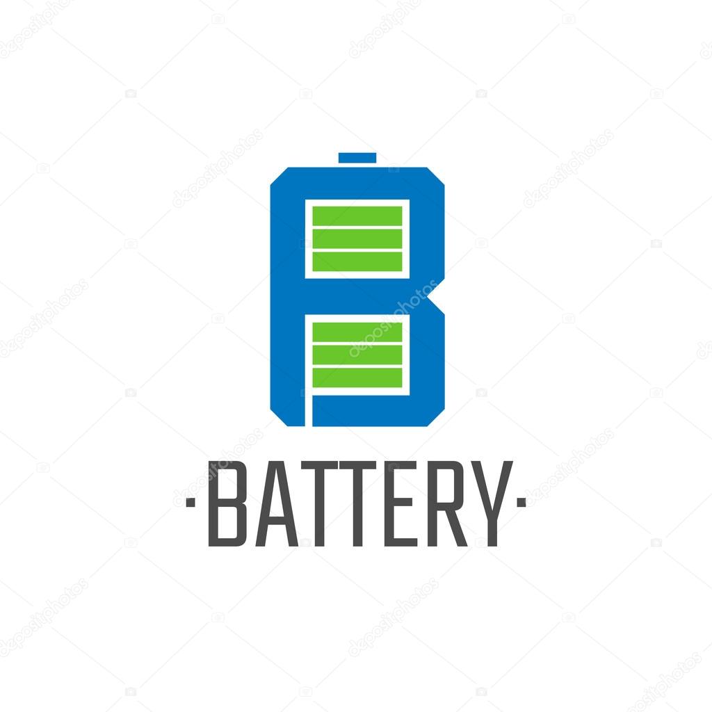 Vector logo batteries. Sign of the batteries in the form of the letter B