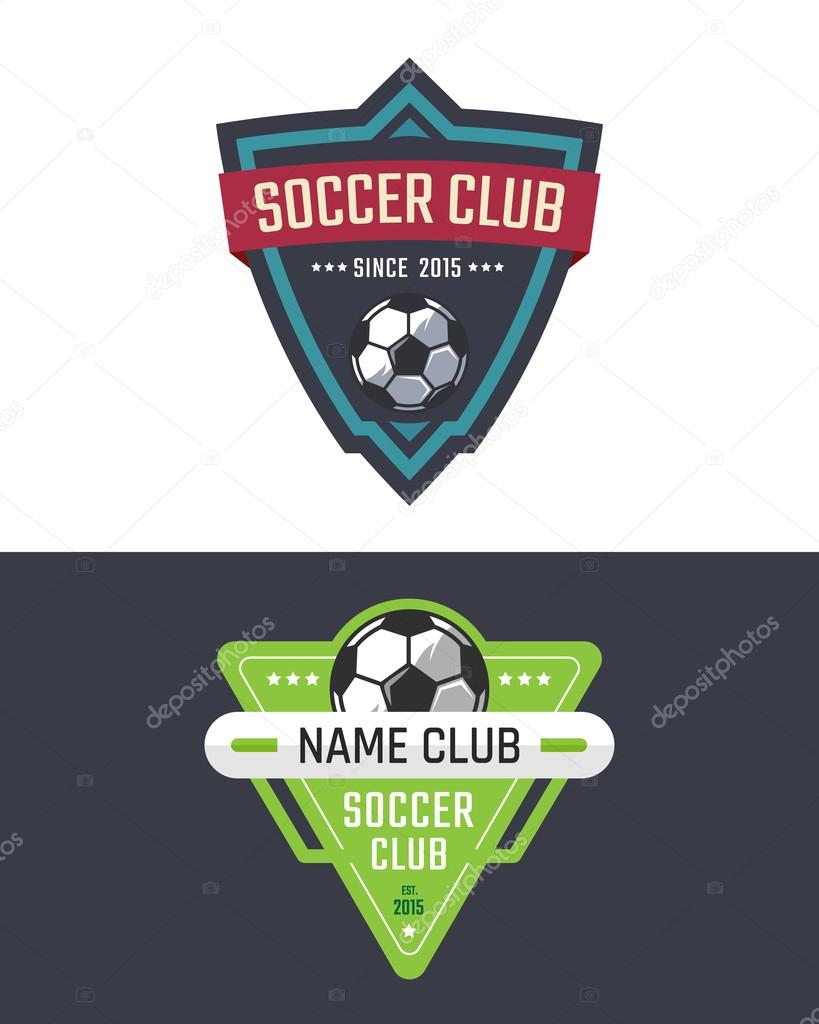 Soccer club logo template. Vector sport emblem