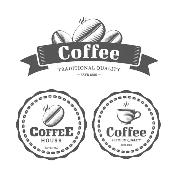 Etiquettes vintage café — Image vectorielle