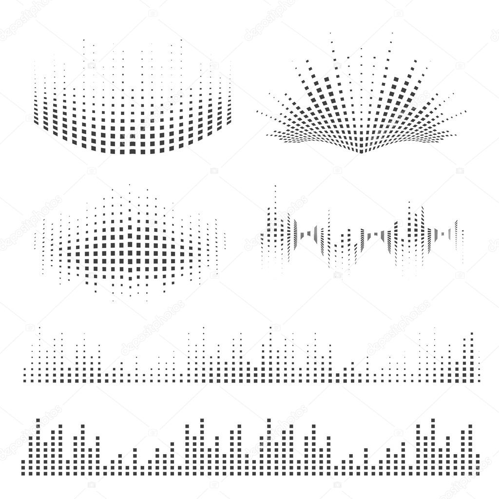 Vector sound waves set. Music elements for your design