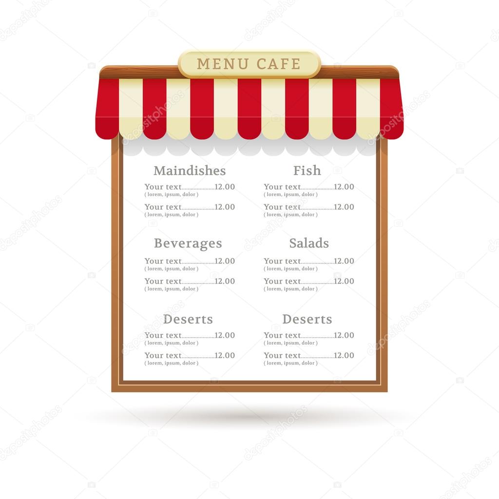 Menu cafe design