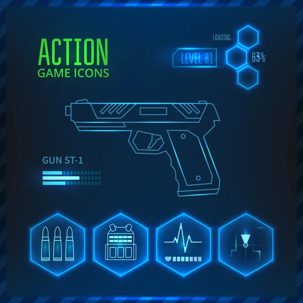 Fegyver játék ikonjára — Stock Vector