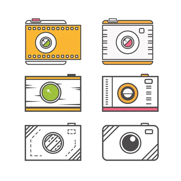 Camera line icons — Stock Vector