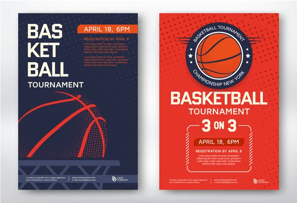 Affiches du tournoi de basket-ball — Image vectorielle