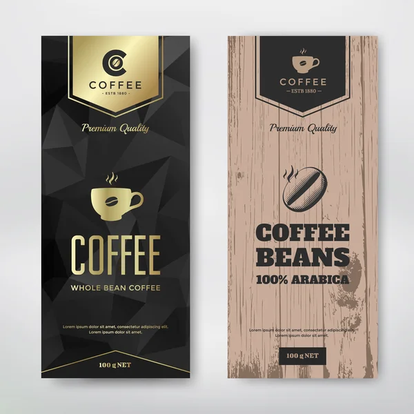 Ambalaj tasarımı kahve — Stok Vektör