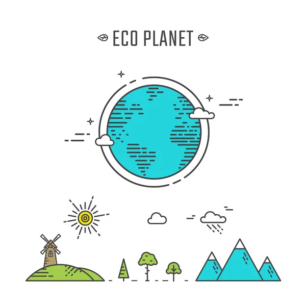 Eco planet illustration — Stock Vector