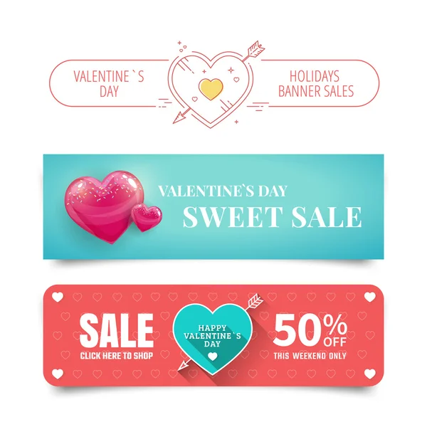 Valentines day banners — Stock Vector