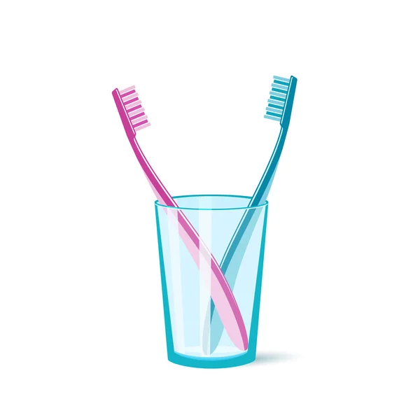 Toothbrush in a glass. — Stock Vector