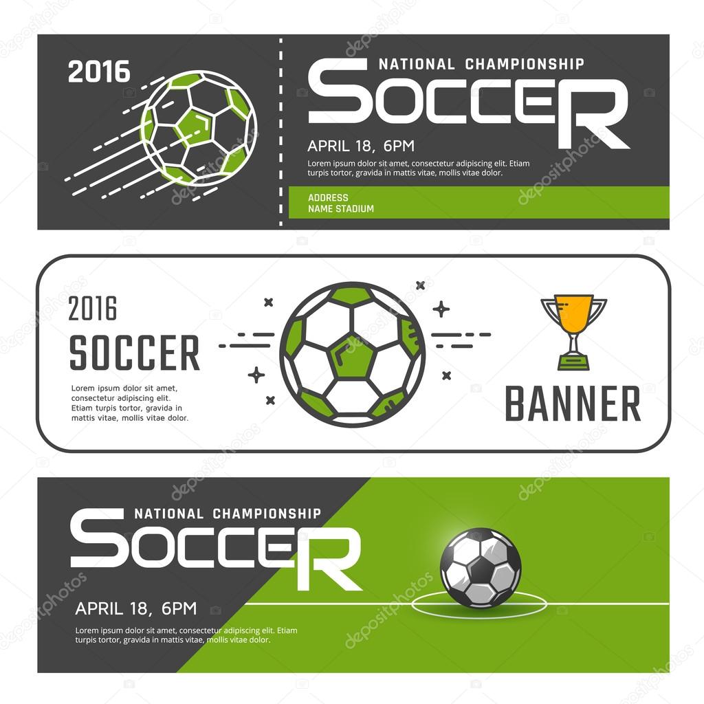 Set of soccer banners