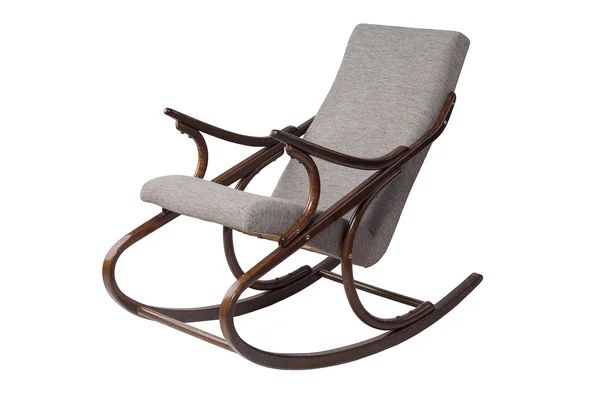 Koyu kahverengi sallanan sandalye — Stok fotoğraf