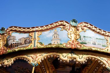 KIEV, UKRAINE - 01,02.2021: NEW YEAR CAROUSEL IN KIEV