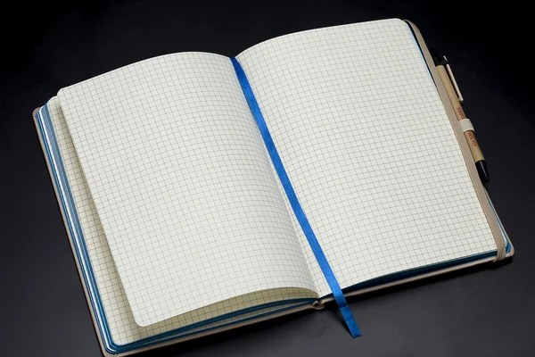 Ανοίξτε το σημειωματάριο βιβλίο με λευκές σελίδες — Φωτογραφία Αρχείου