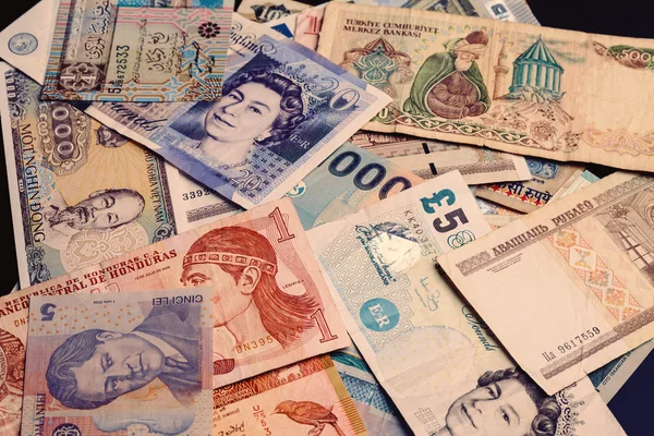 Background of banknotes from different countries — Stock Photo, Image