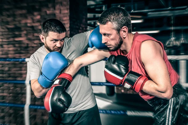 Soutěž boxeři v ringu — Stock fotografie