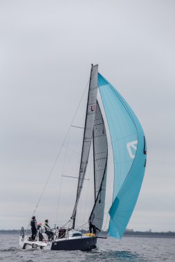 Kiev, Ukrayna - 26 Nisan 2016: Traning yat Oceantech L30 en yeni modeli