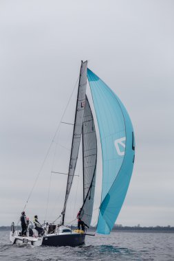 Kiev, Ukrayna - 26 Nisan 2016: Traning yat Oceantech L30 en yeni modeli