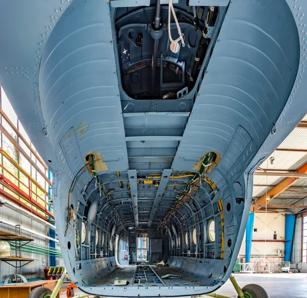 Vista interior baía de carga do helicóptero — Fotografia de Stock