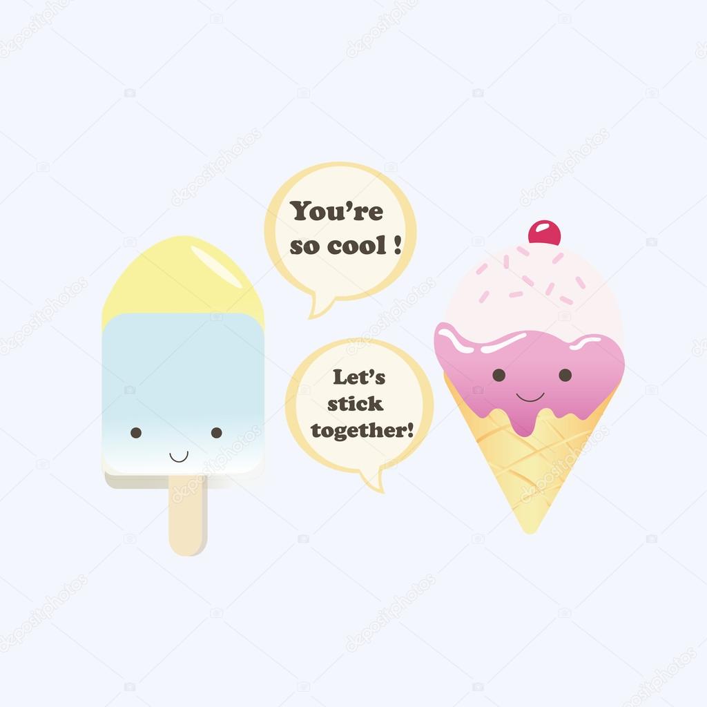 Vector illustration of a couple ice creams