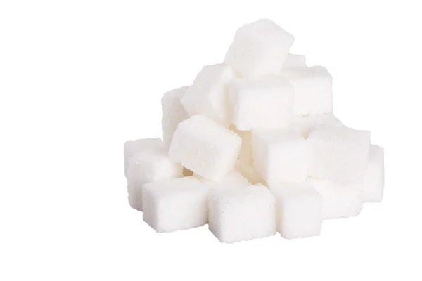 흰색 바탕에 설탕 큐브 — 스톡 사진