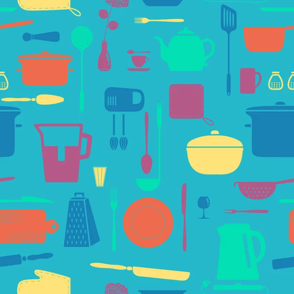 Ensemble silhouette de cuisine. — Image vectorielle