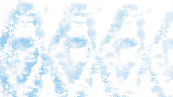 Winterblauwe achtergrond met sneeuwvlokken. Vector Illustratie. Vrolijk kerstfeest en gelukkig nieuwjaar wenskaart ontwerp met witte sneeuw op blauwe achtergrond. — Stockvector