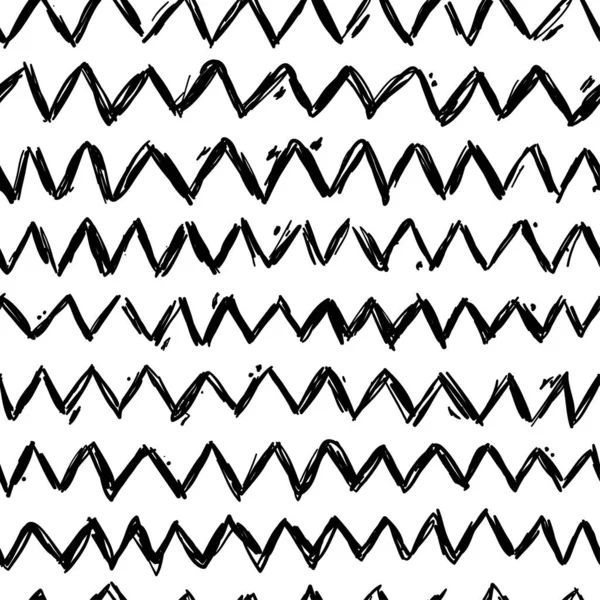 Vector seamless scribble pattern. Black and white colors. — Stock Vector