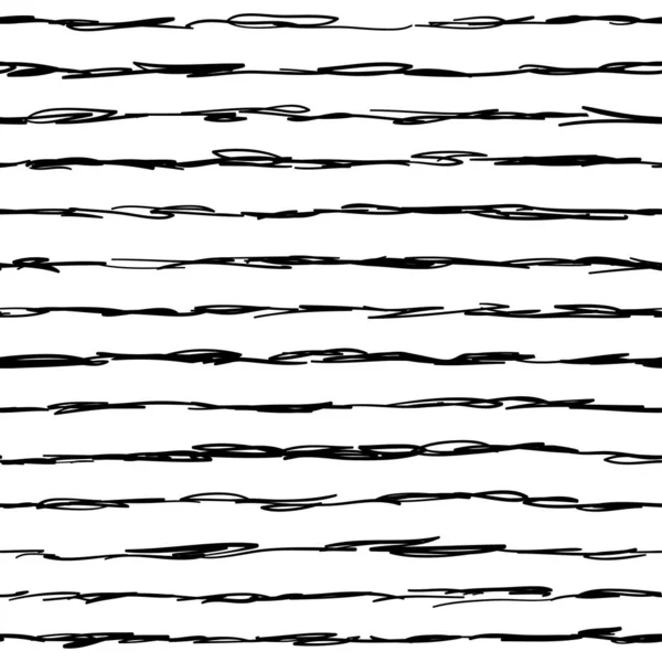 Vektor nahtloses Kritzelmuster, das aus chaotischen Linien besteht. Schwarz-weiße Farben. — Stockvektor