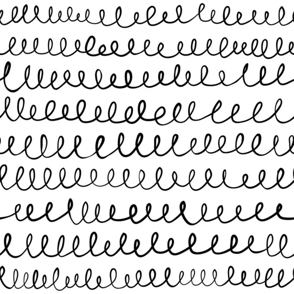 Vector seamless scribble pattern. Black and white colors. — Stock Vector