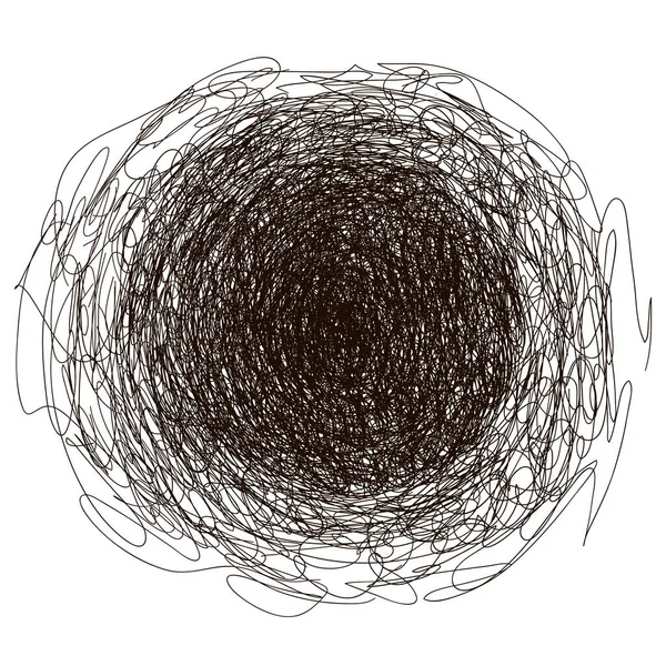 Astratto scarabocchio, caos modello doodle. Illustrazione vettoriale Isolato su sfondo bianco — Vettoriale Stock