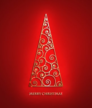 Zarif girdap metalik Noel ağacı.