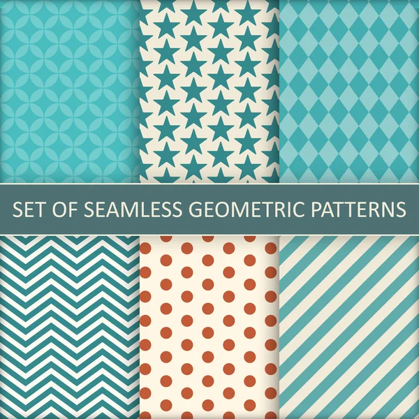 Set van naadloze geometrische patronen. — Stockvector