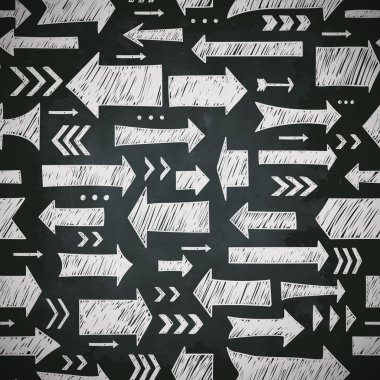 Sorunsuz geçmiş ile el çizilen okları.