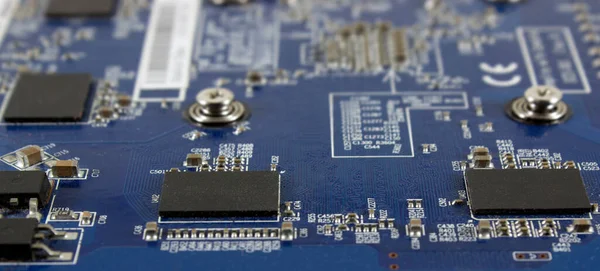 computer chip board Electronics motherboard high tech blue bokeh