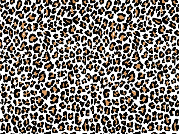 Leopard Vzor Textura Opakující Bezešvé Bílé Žluté Oranžové Černé Kožešiny Vektorová Grafika