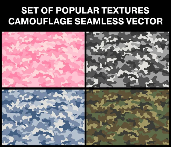 Vojenské Maskovací Textury Opakující Vzorce Bezproblémové Nastavit Vektorové Ilustrace Armáda Royalty Free Stock Ilustrace